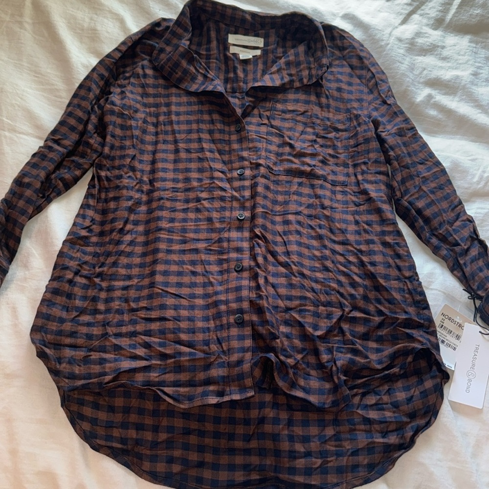 NWT Treasure & Bond Boyfriend Flannel size XS